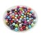 100 Glass Pearl Bead Charms, Multicolored Bulk Dangles, 8mm Pearl Beads, Adorabilities